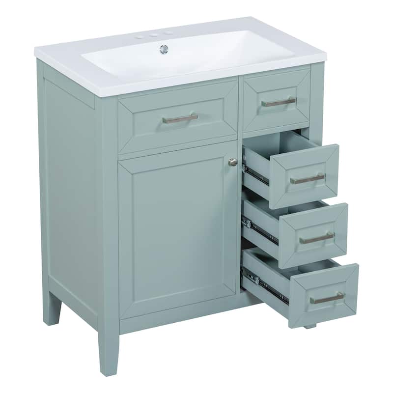 Roomfitters 30" Bathroom Vanity with Sink Combo Cabinet with Drawers Solid Frame and MDF Board One Package
