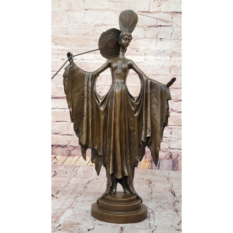 Art Deco Bronze Lady In Collectable Bronze Metalware By Julius Erte Statue