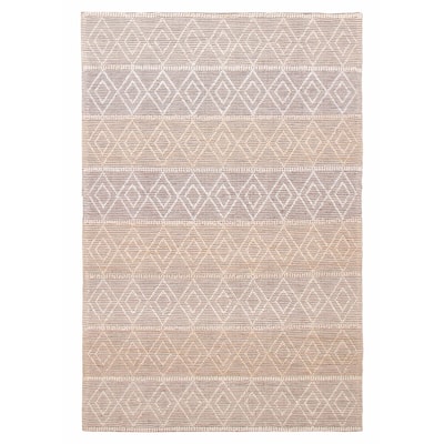 ECARPETGALLERY Braid weave Sienna Beige Wool Rug - 6'1 x 9'0