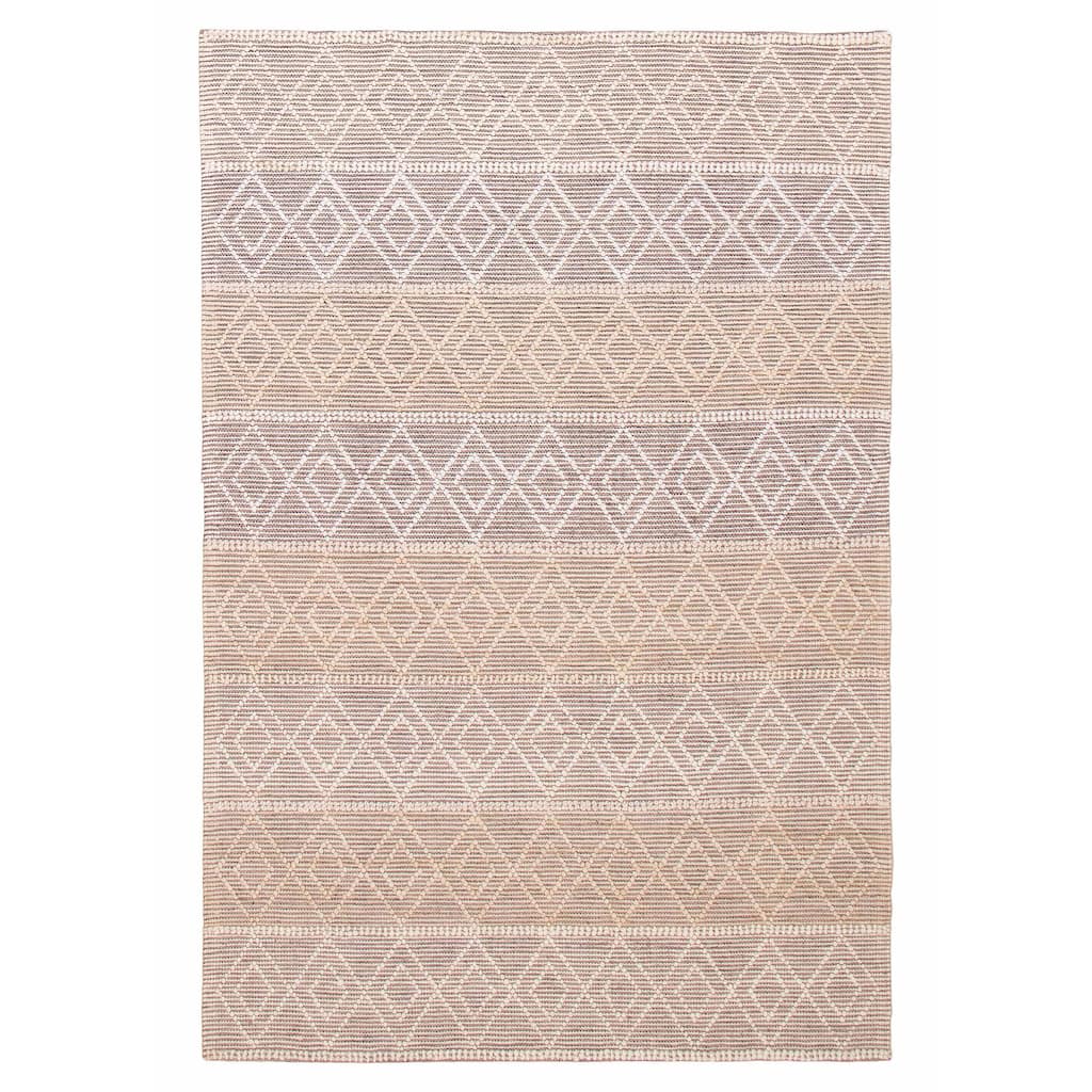 ECARPETGALLERY Braid weave Sienna Beige Wool Rug - 6'1 x 9'0