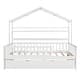 preview thumbnail 41 of 51, 77.6" Length Wooden House Bed with Trundle,Kids Bed with Shelf