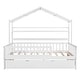 preview thumbnail 13 of 38, Wooden Playhouse Bed Frame with Trundle Bed and Shelf