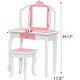 preview thumbnail 3 of 25, Girls Vanity Table with Mirror and Drawer