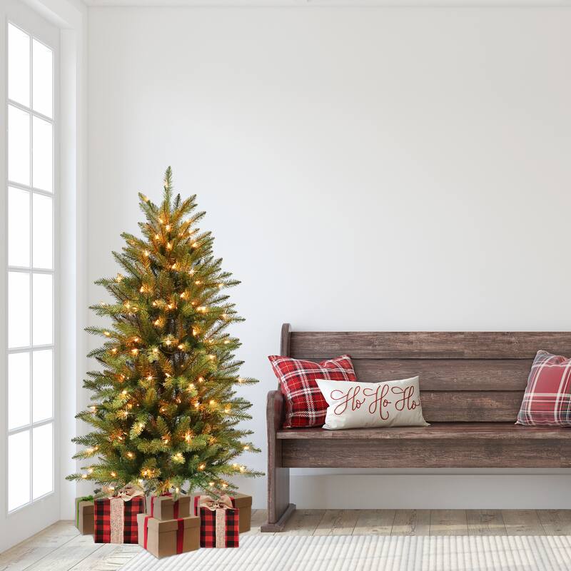 Puleo International 4.5 ft. Pre-Lit Fraser Fir Pencil Artificial Christmas Tree