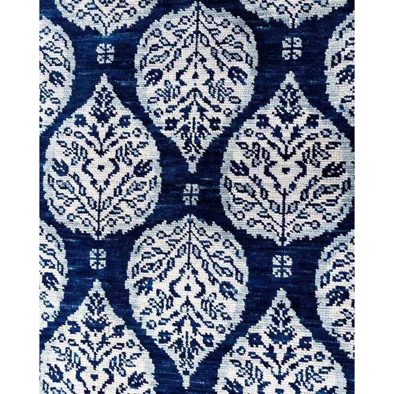 Ganga One-of-a-Kind Handmade Area Rug, Blue - 9' 1" x 11' 8"