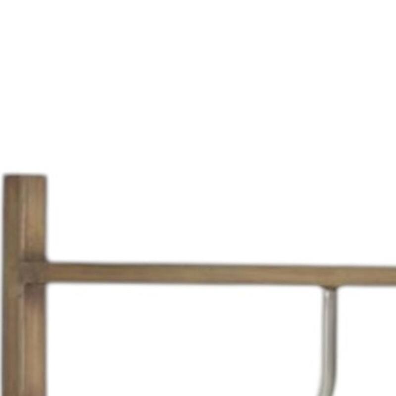 HomeRoots 72" Brown Iron Folding Three Panel Screen Room Divider - 52' X '72' X '1