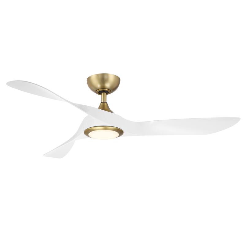 Swirl Indoor/Outdoor 3-Blade Smart Ceiling Fan 54in with 3000K LED and Remote Control. - 54