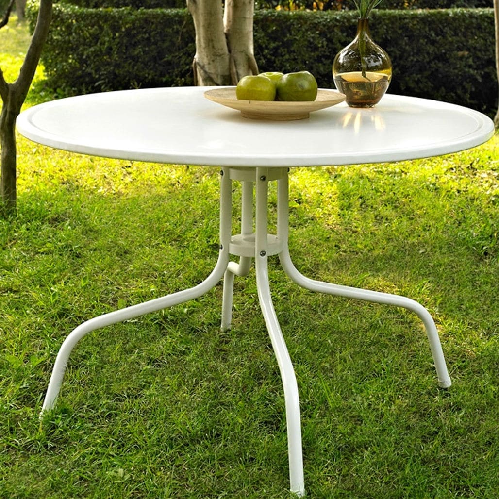 Round metal patio dining table store