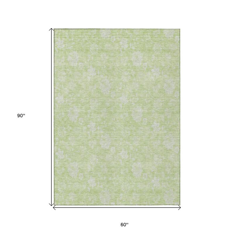 HomeRoots Floral Transitional Rectangle Outdoor Rug
