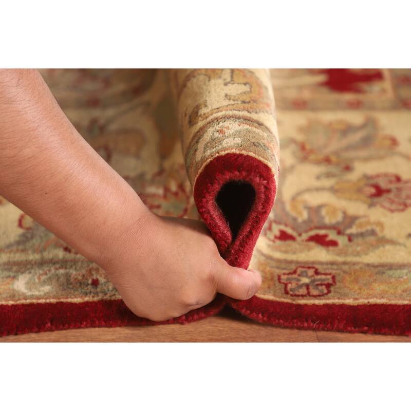 All-Over Floral Agra Oriental Area Rug Handmade Wool Carpet - 8'0" x 10'0"