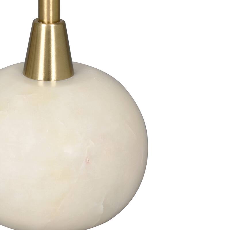 Pinon Modern Marble & Wood Round Drink Table, 10"W x 10"D x 22"H, by Sevita