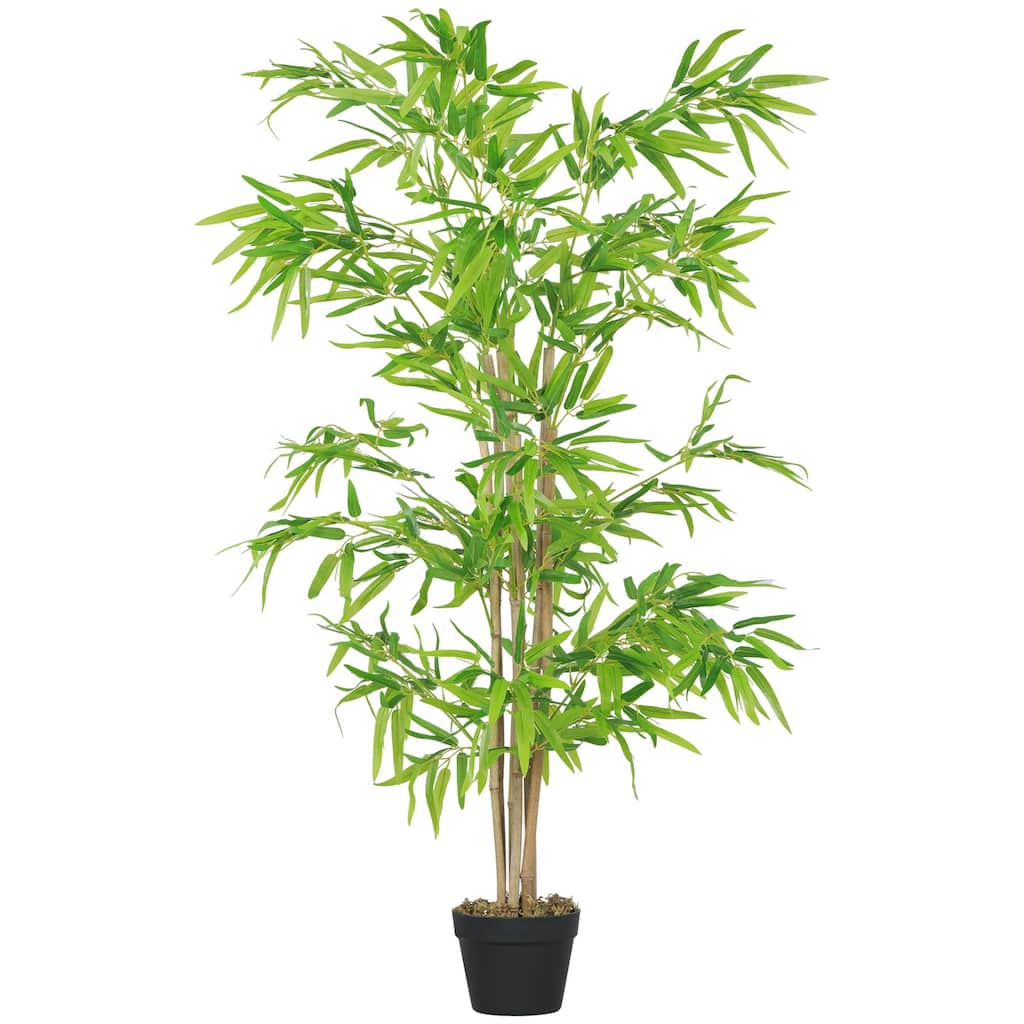 Artificial BamBoo Tree, 5Ft Fake Tree with Realistic LeaF and Natural Trunk, Decorative Plant in Nursery