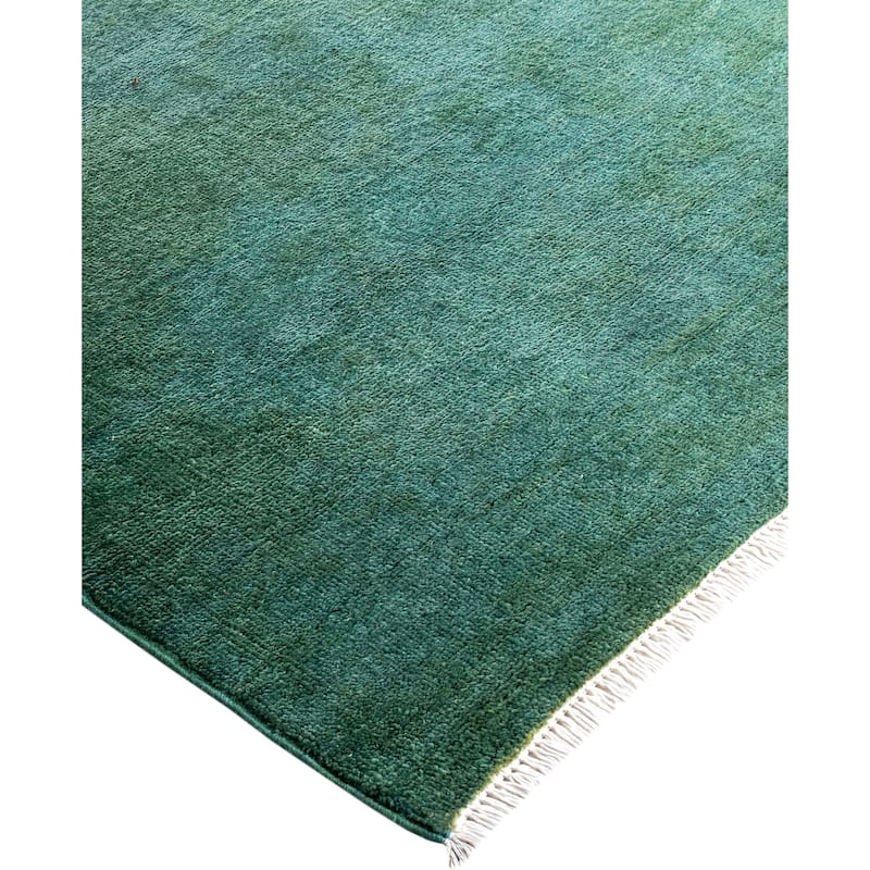 Overdyed One-of-a-Kind Hand-Knotted Area Rug - Green - 8' 3" x 10' 1"