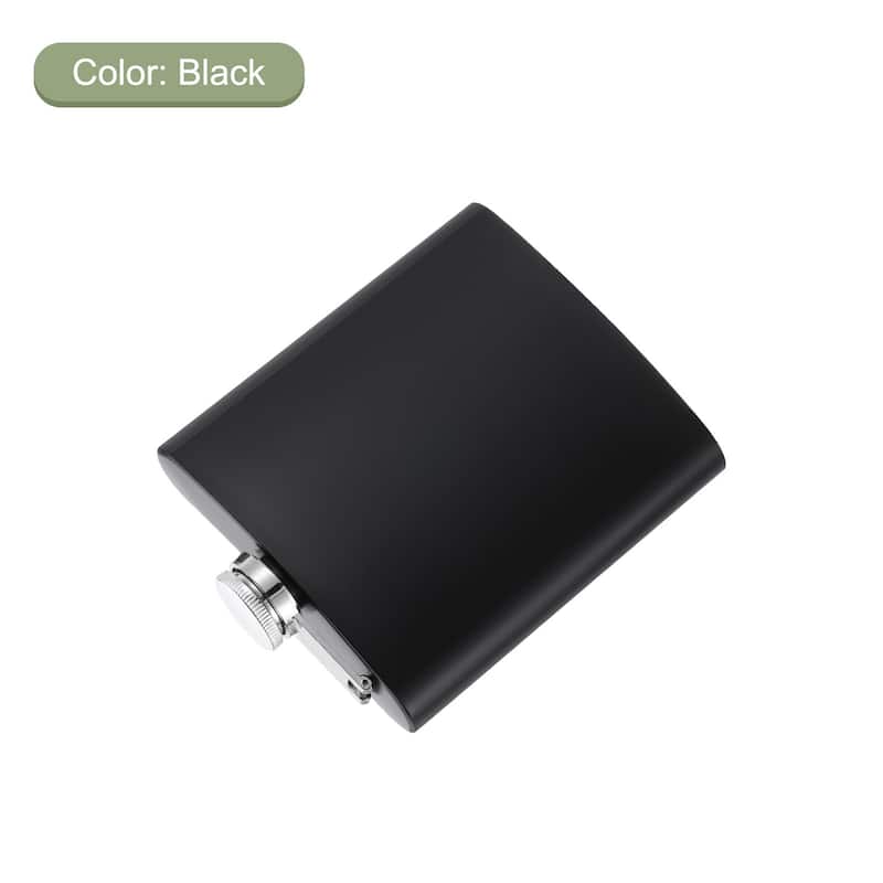 6oz Stainless Steel Hip Flask for Camping Hiking Outdoor Activity, Black