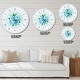 preview thumbnail 4 of 9, Designart 'Blue Hand drawn Roses Shabby Chic Vintage' Oversized Contemporary Wall CLock