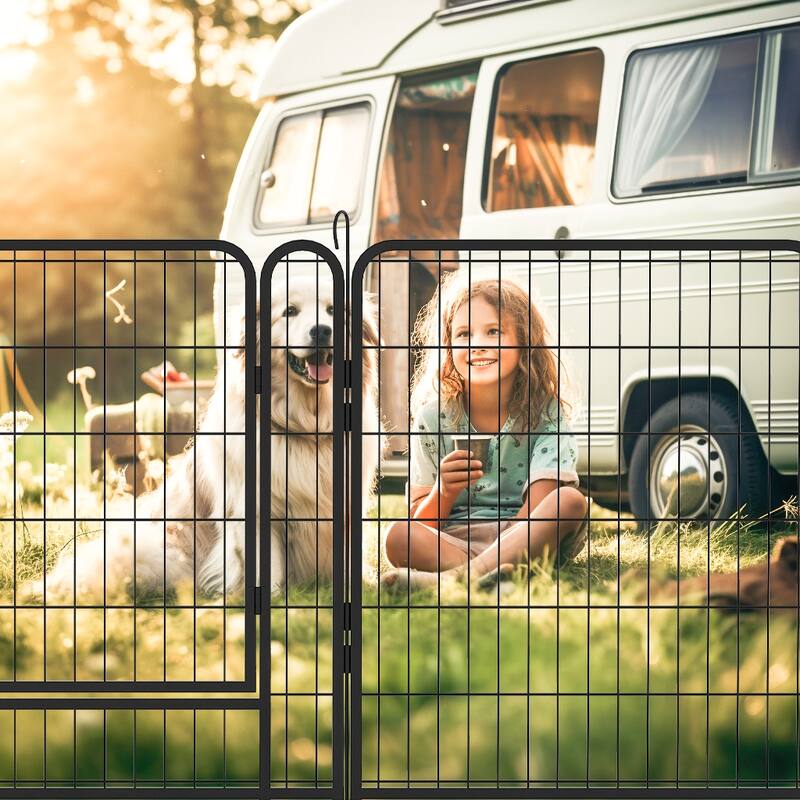 Heavy Duty Metal Playpen Dog House Dog Crate with Door Dog Fence Pet Exercise Pen Dog Crate for Outdoor