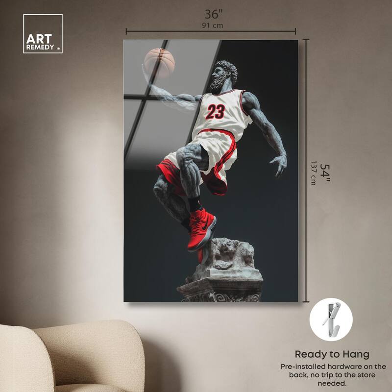 Basketball White Uniform Acrylic by Art Remedy, Ready to Hang