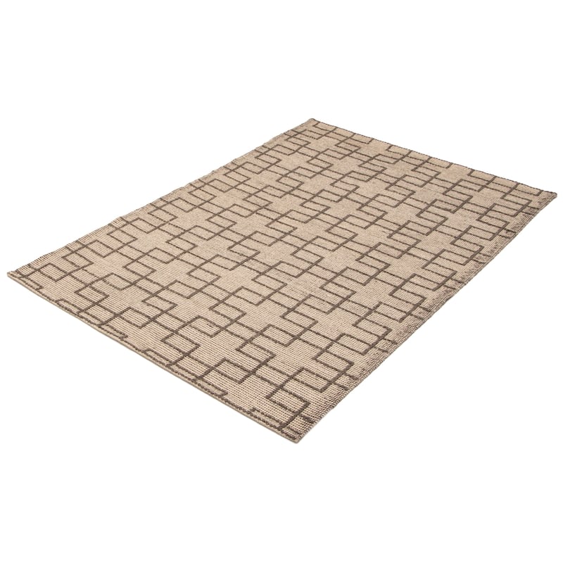 ECARPETGALLERY Braid weave Sienna Khaki Wool Rug - 5'2 x 7'11
