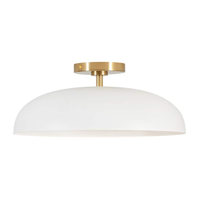 Scandinavian Iron Dome White Glass Dimmable LED Ceiling Light