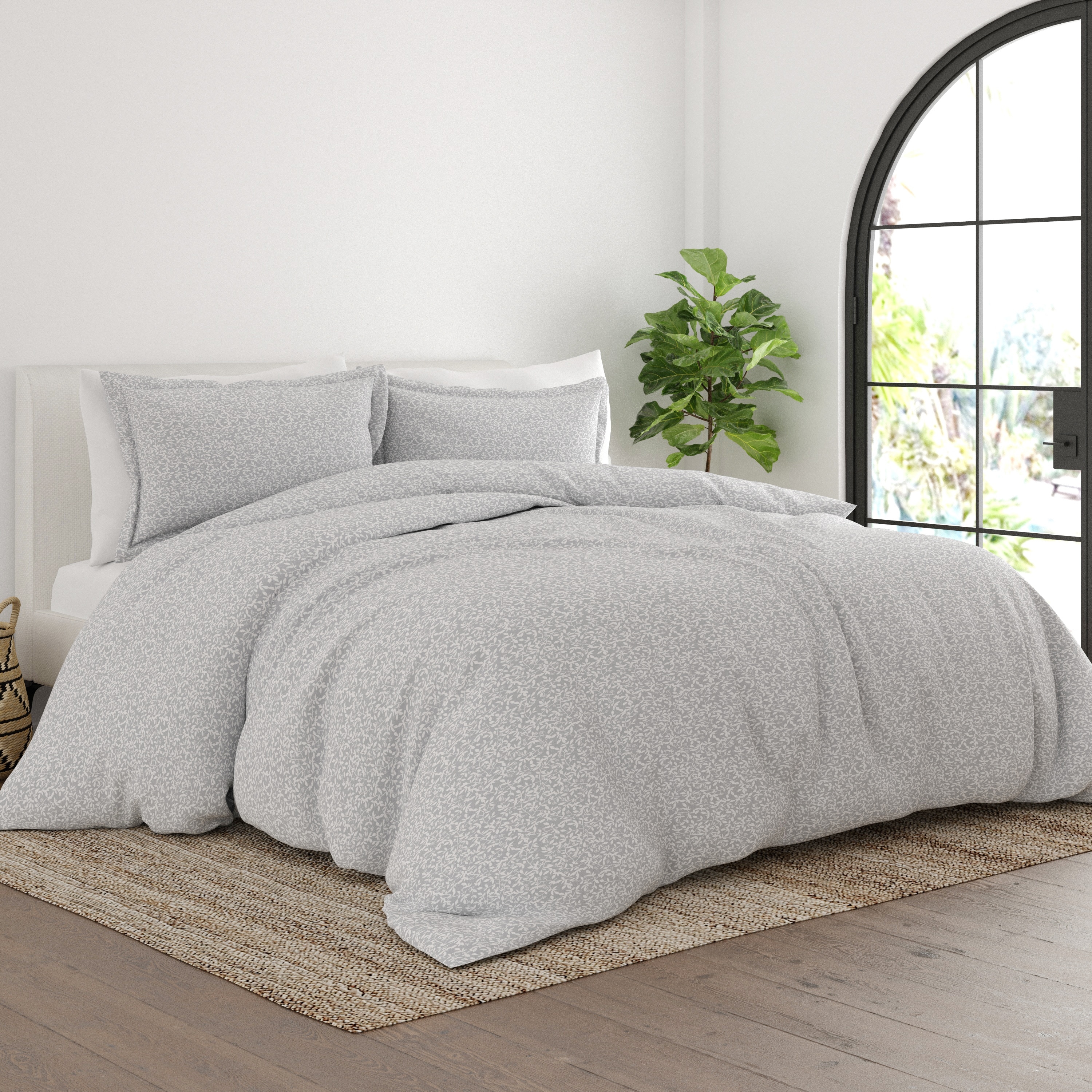 Becky Cameron Oversized 3-piece Vine Trellis Print Duvet Cover Set