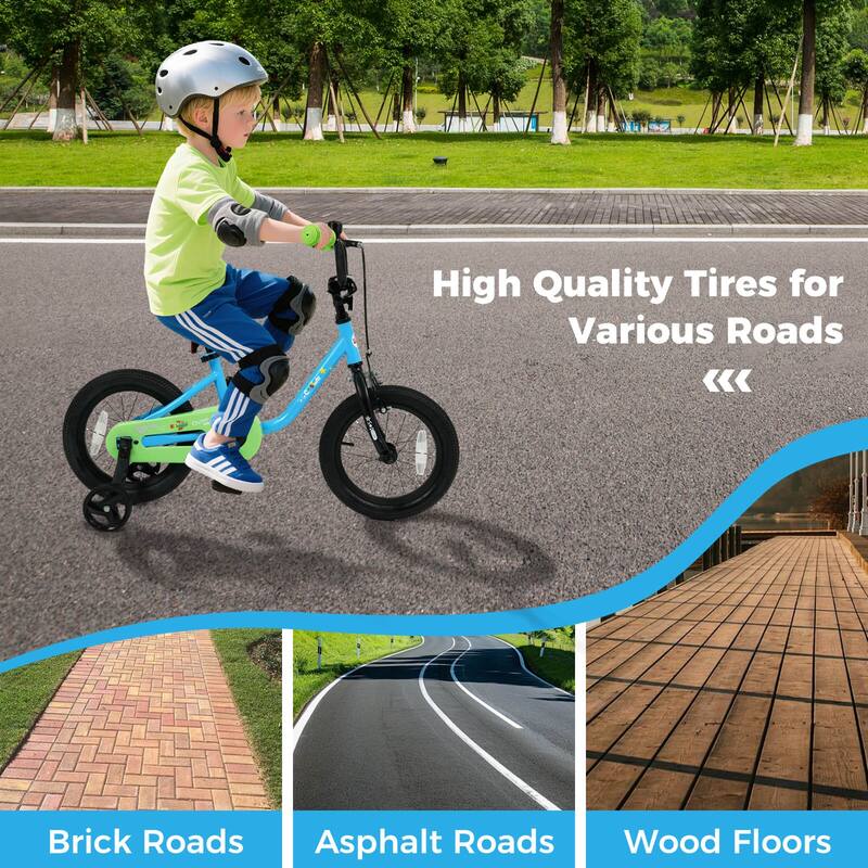 Costway 12-Inch Kids Bicycle with Adjustable Seat Front Handbrake & - See Details