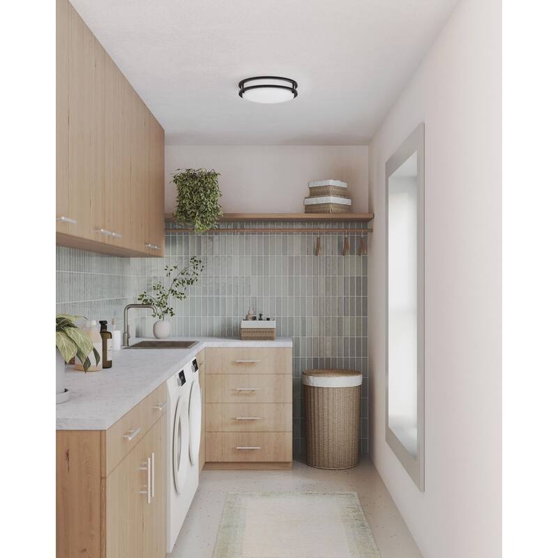 Abide Collection 5-CCT Integrated LED Matte Black Contemporary 10.24" Small Flush Mount Light - 10.24 in x 10.24 in x 2.82 in