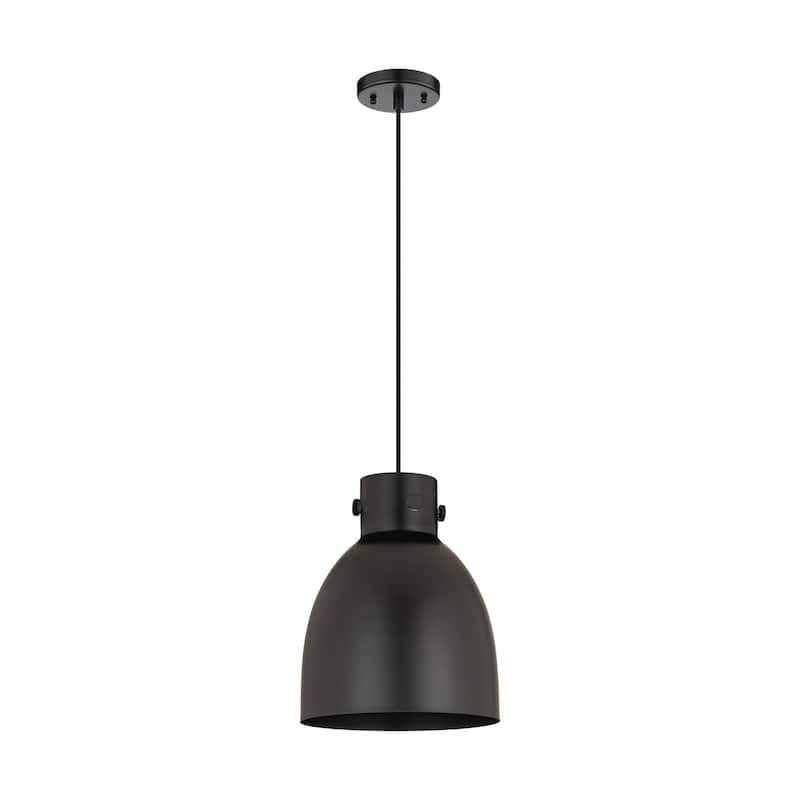Innovations Lighting Newton Metal Bell - 1 Light 10" Cord Hung Pendant - Matte Black