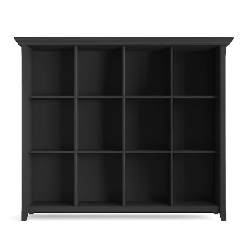 WYNDENHALL Normandy SOLID WOOD 48 inch x 57 inch Transitional 12 Cube Storage - 57"w x 15.75"d x 48"h