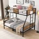 preview thumbnail 2 of 9, Twin Over FULL Metal Bunk Bed with Trundle 2 - Side Ladder and Full-Length Guardrail