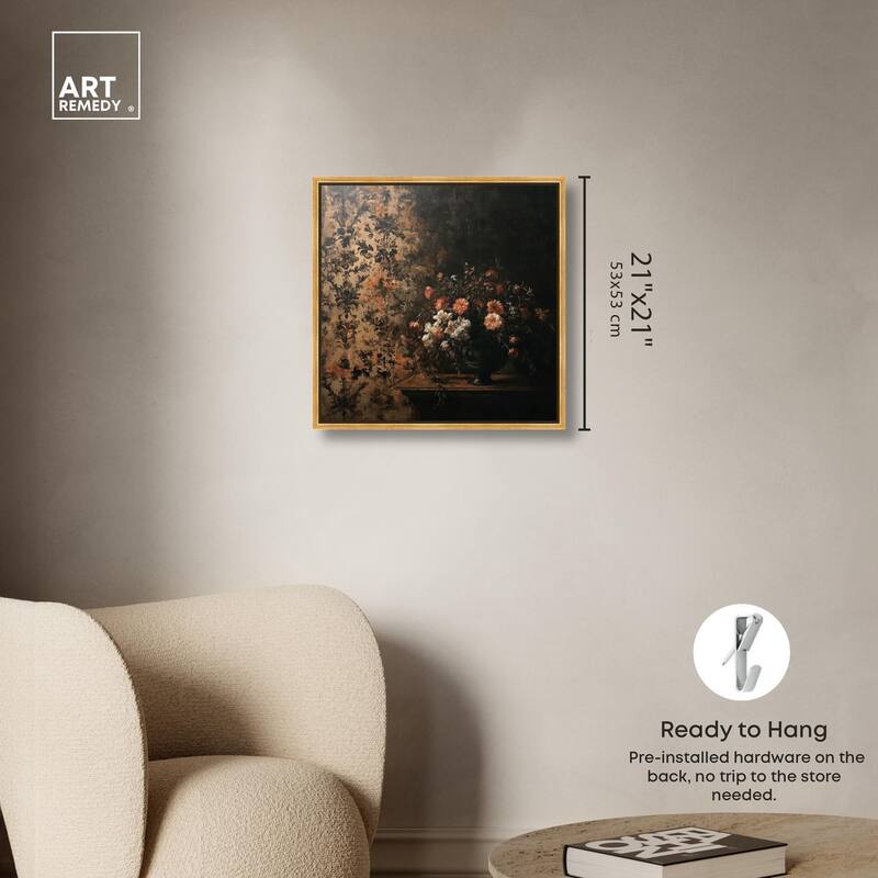 Dark Floral Elegance Canvas by Art Remedy