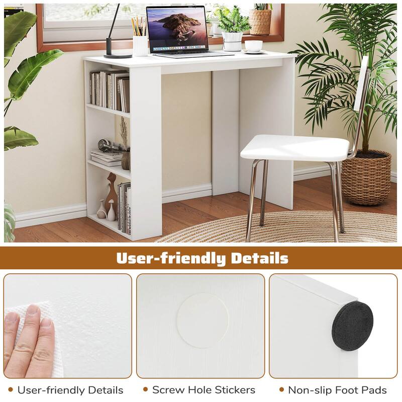 Costway 35.5" Compact PC Laptop Desk Modern Style Office Study Desk - See Details