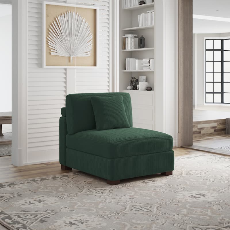 Corduroy Couch Modular Sectional Sofa with Pillows