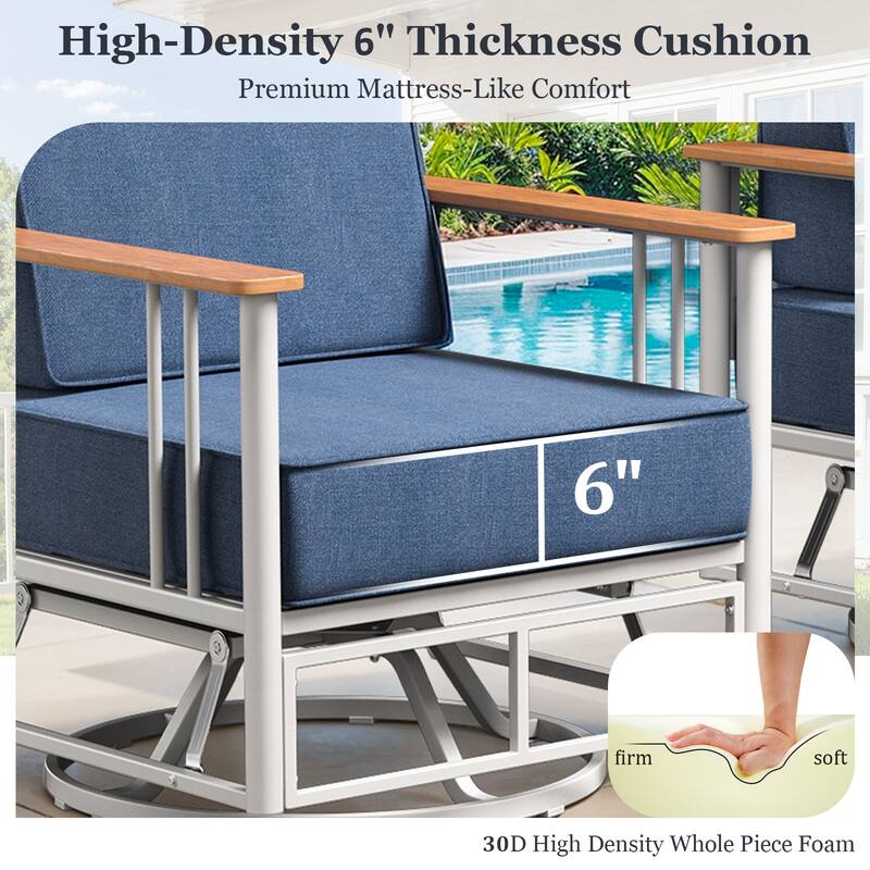 Pocassy 8PCS Sofa Chair Table with Ottoman