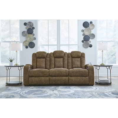 Signature Design by Ashley Wolfridge Brindle Power Reclining Sofa - 86"W x 42"D x 42"H