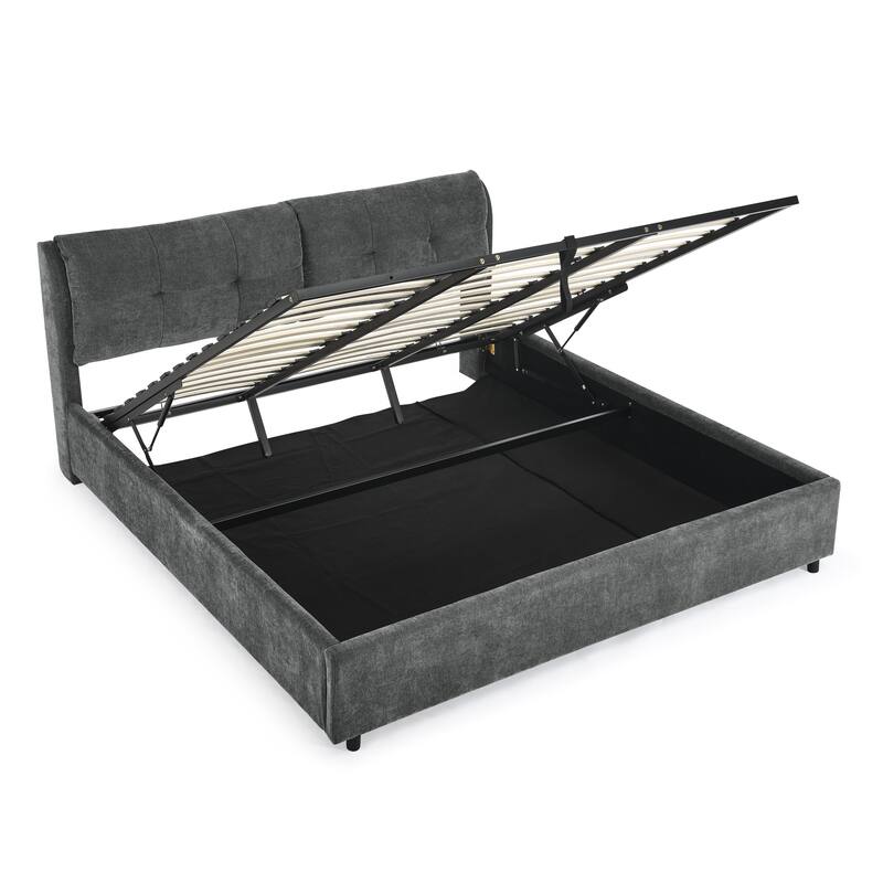 Hydraulic Storage Upholstered Bed with Headboard