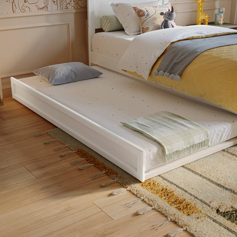 Aveline Wood Platform Bed with Matching Footboard & Trundle