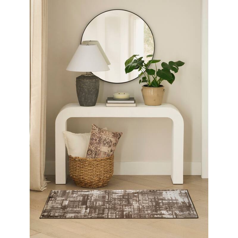 Nourison Dekor Indoor only Geometric Area Rug - Brown - 2' x 4'