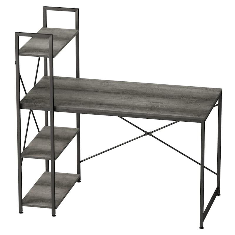Computer Desk Home Office Computer Desk with 4 Shelves & Hooks
