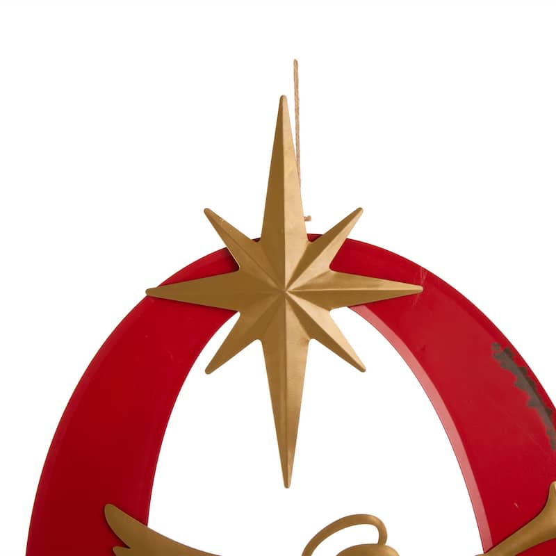 Glitzhome Christmas Metal JOY HOPE Sign Snowmen Yard Stake Wall Sign Standing Decor