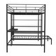 preview thumbnail 10 of 30, Minimalist Design Full Over Twin Metal Bunk Bed with Built-in Ladder,Under-Bed Desk wirh Storage Shelves