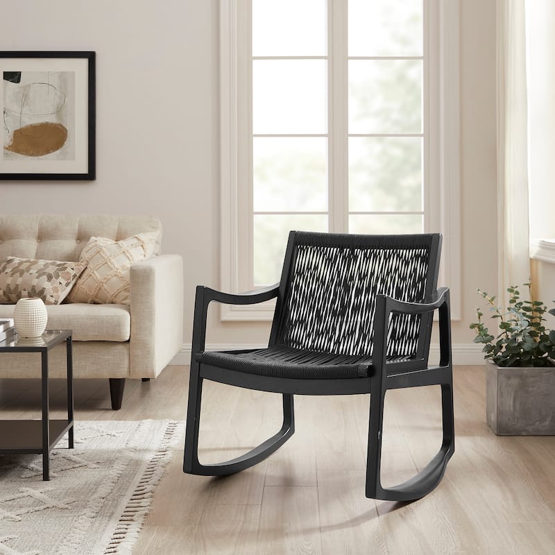 Riverhill Woven Rope Rocking Accent Chair