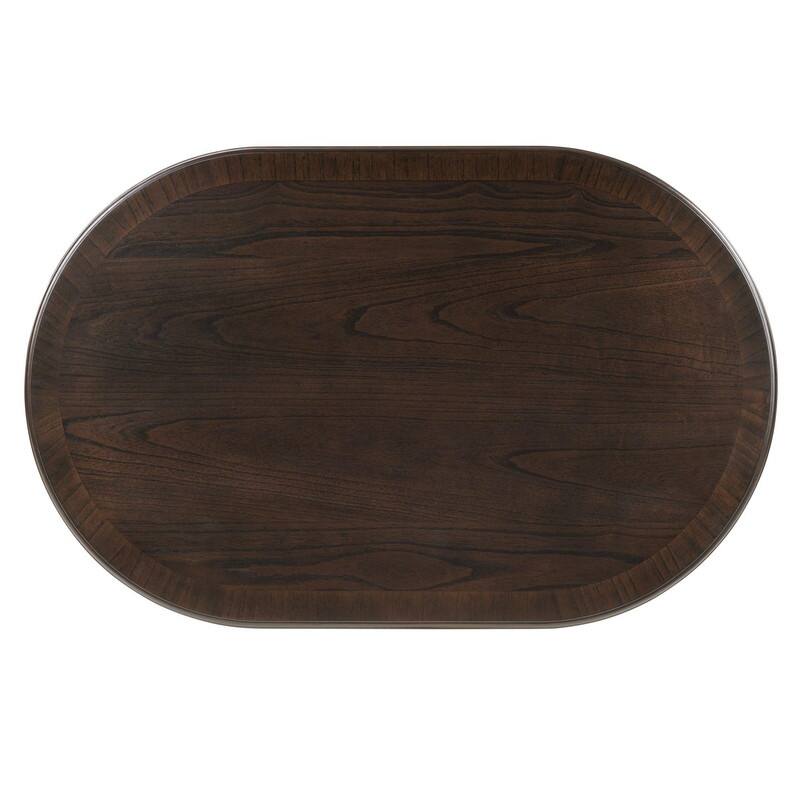 Solid Wood Oval Coffee Table with X-Shaped Base for Living Room Use