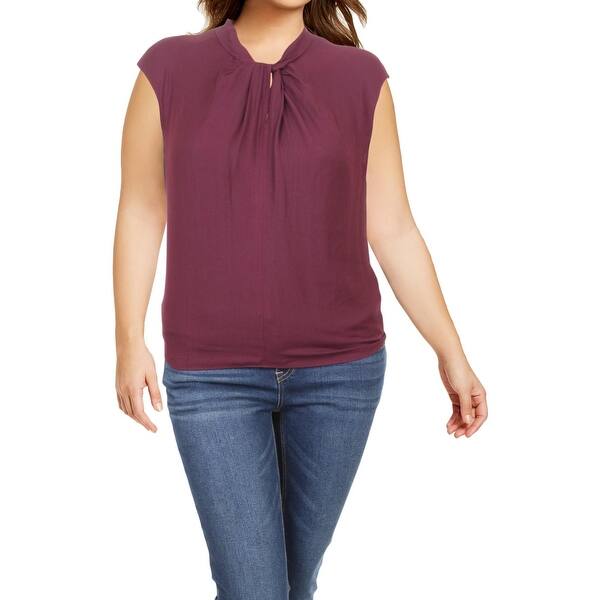 Shop Max Studio London Womens Roxanne Blouse Cap Sleeves Twisted