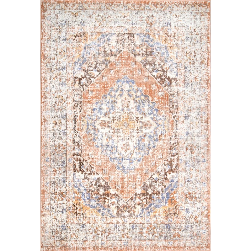 Nuloom Transitional Vintage Cathilene Cardinal Ornamental Faded Border Area Rug
