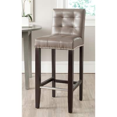 SAFAVIEH Thompson Clay Leather Bar Stool 30-inch - 16.7" x 20.1" x 40.6"