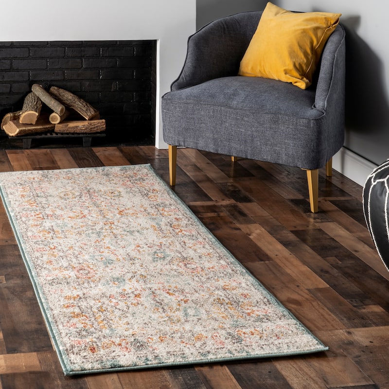 Nuloom Lenore Vintage Floral Area Rug - 2'6" x 6' Runner - Beige