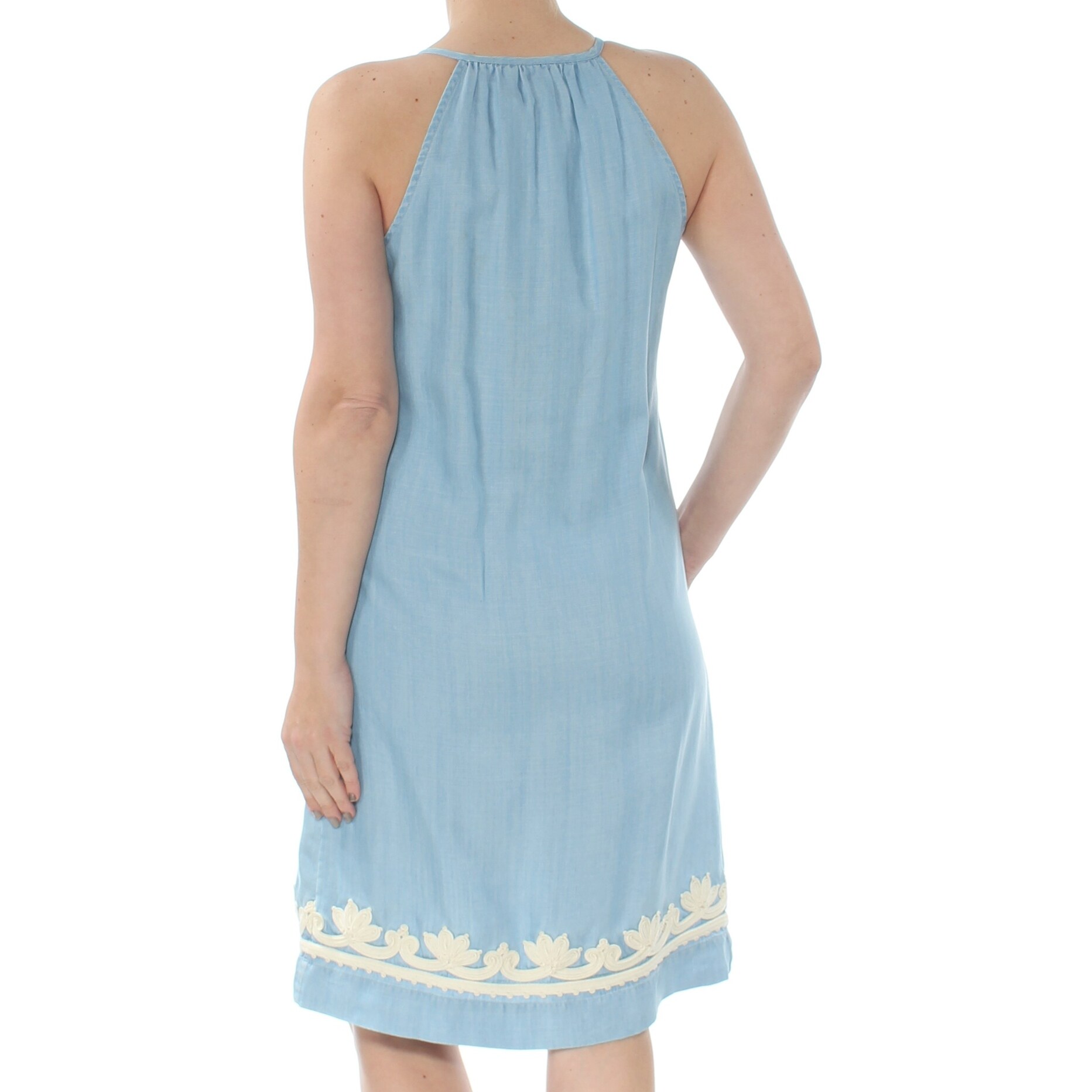 light blue knee length dress