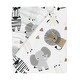 preview thumbnail 4 of 4, Lambs & Ivy Jungle Safari 100% Cotton White/Gray Elephant/Lion Fitted Crib Sheet