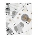 preview thumbnail 3 of 3, Lambs & Ivy Jungle Safari Cotton White/Gray Elephant/Lion Fitted Mini Crib Sheet