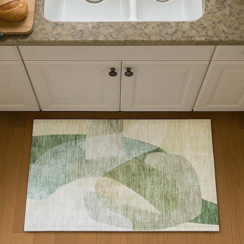 Premium Washable Super Soft Casual Contemporary Mayfield Rug - Aloe - 1'8" x 2'6"